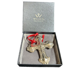 The Wallace Sterling Silver Cross Ornament 2013 With Original Box Baroque Design
